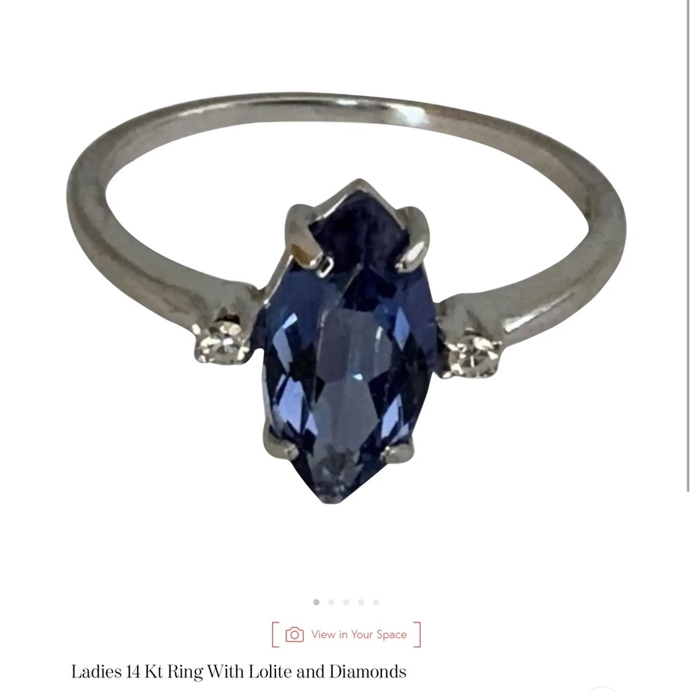 Elegant Silver and Blue Iolite Ring